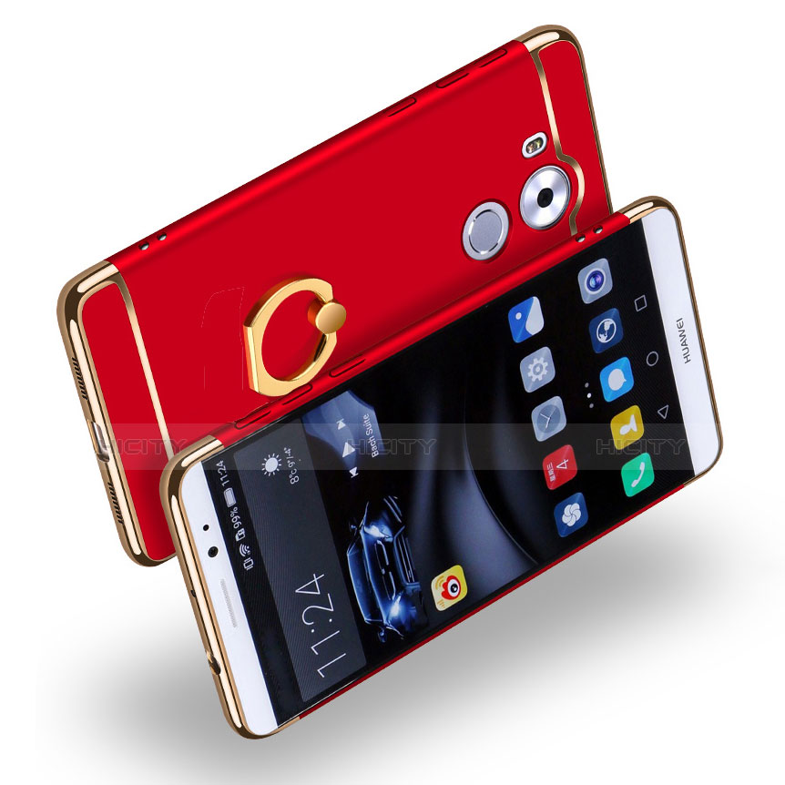 Coque Bumper Luxe Metal et Plastique Etui Housse avec Support Bague Anneau A01 pour Huawei Mate 8 Plus