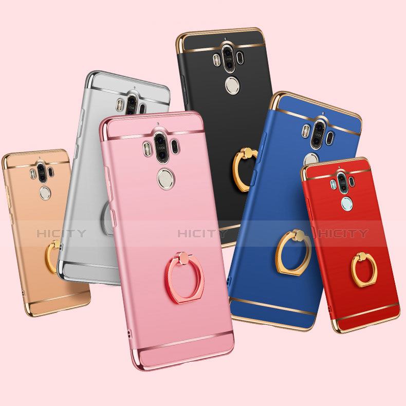 Coque Bumper Luxe Metal et Plastique Etui Housse avec Support Bague Anneau A01 pour Huawei Mate 9 Plus