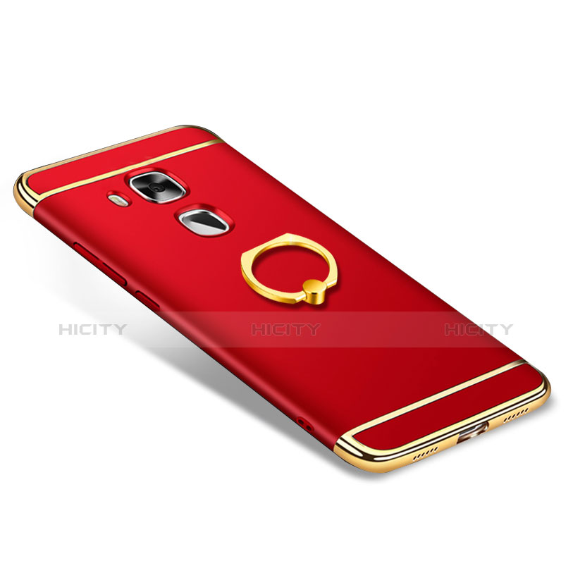 Coque Bumper Luxe Metal et Plastique Etui Housse avec Support Bague Anneau A01 pour Huawei Nova Plus Rouge Plus