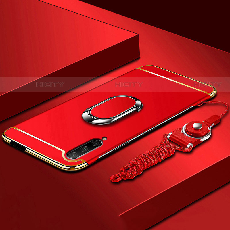 Coque Bumper Luxe Metal et Plastique Etui Housse avec Support Bague Anneau A01 pour Huawei P Smart Pro (2019) Rouge Plus