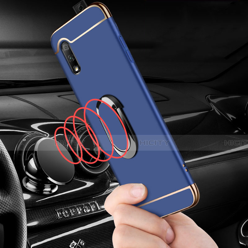 Coque Bumper Luxe Metal et Plastique Etui Housse avec Support Bague Anneau A01 pour Huawei P Smart Z (2019) Plus