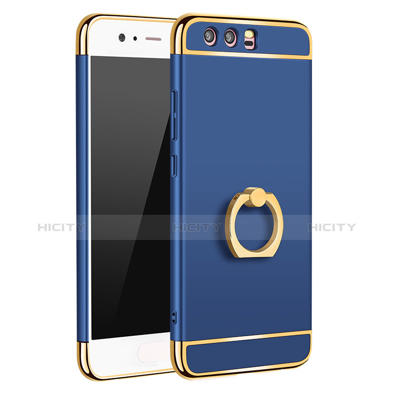 Coque Bumper Luxe Metal et Plastique Etui Housse avec Support Bague Anneau A01 pour Huawei P10 Plus Bleu Plus