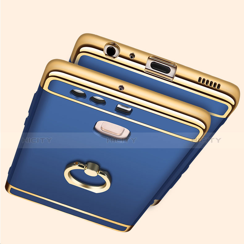 Coque Bumper Luxe Metal et Plastique Etui Housse avec Support Bague Anneau A01 pour Huawei P9 Plus