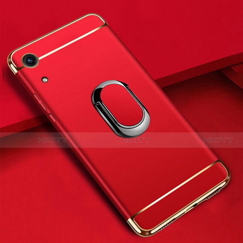 Coque Bumper Luxe Metal et Plastique Etui Housse avec Support Bague Anneau A01 pour Huawei Y6 (2019) Plus