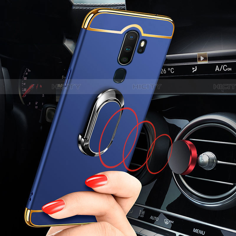 Coque Bumper Luxe Metal et Plastique Etui Housse avec Support Bague Anneau A01 pour Oppo A11X Plus