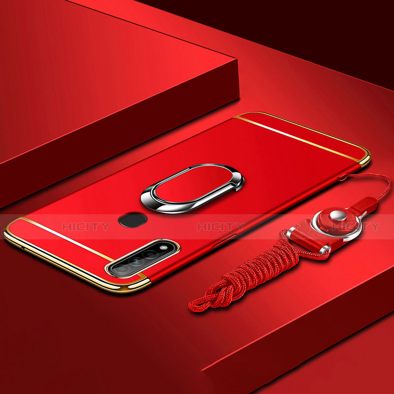 Coque Bumper Luxe Metal et Plastique Etui Housse avec Support Bague Anneau A01 pour Oppo A31 Rouge Plus