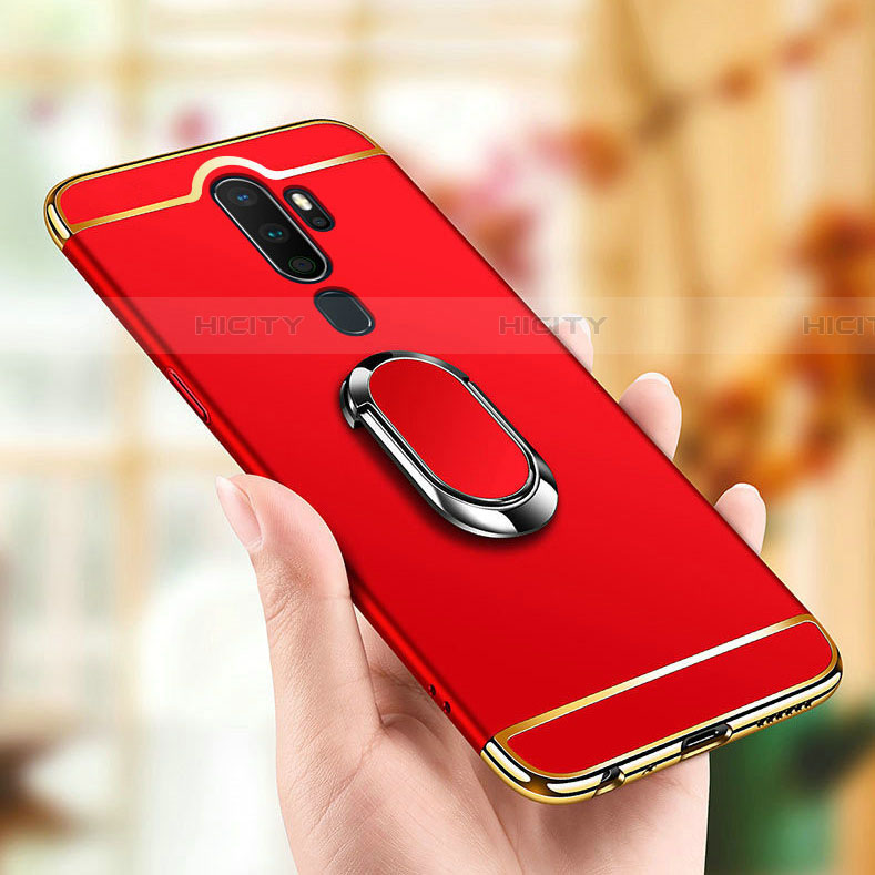 Coque Bumper Luxe Metal et Plastique Etui Housse avec Support Bague Anneau A01 pour Oppo A5 (2020) Plus