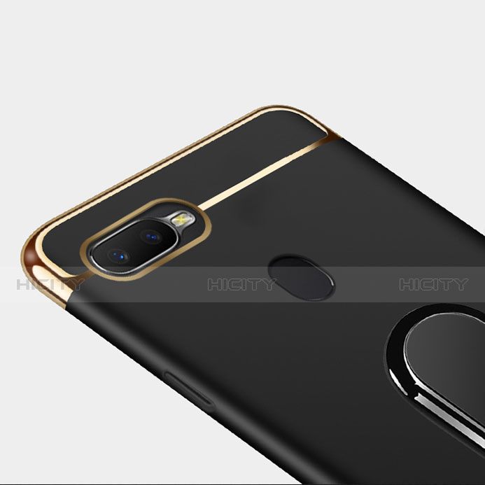 Coque Bumper Luxe Metal et Plastique Etui Housse avec Support Bague Anneau A01 pour Oppo A7 Plus