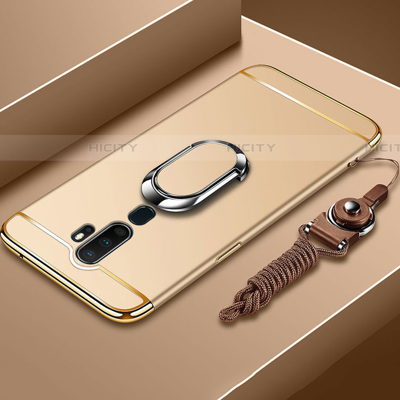 Coque Bumper Luxe Metal et Plastique Etui Housse avec Support Bague Anneau A01 pour Oppo A9 (2020) Or Plus