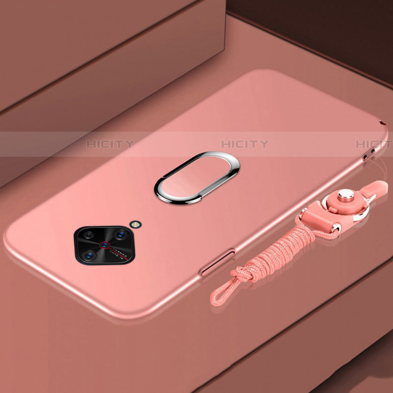 Coque Bumper Luxe Metal et Plastique Etui Housse avec Support Bague Anneau A01 pour Vivo S1 Pro Or Rose Plus