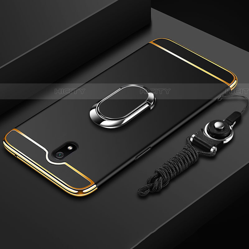 Coque Bumper Luxe Metal et Plastique Etui Housse avec Support Bague Anneau A01 pour Xiaomi Redmi 8A Noir Plus