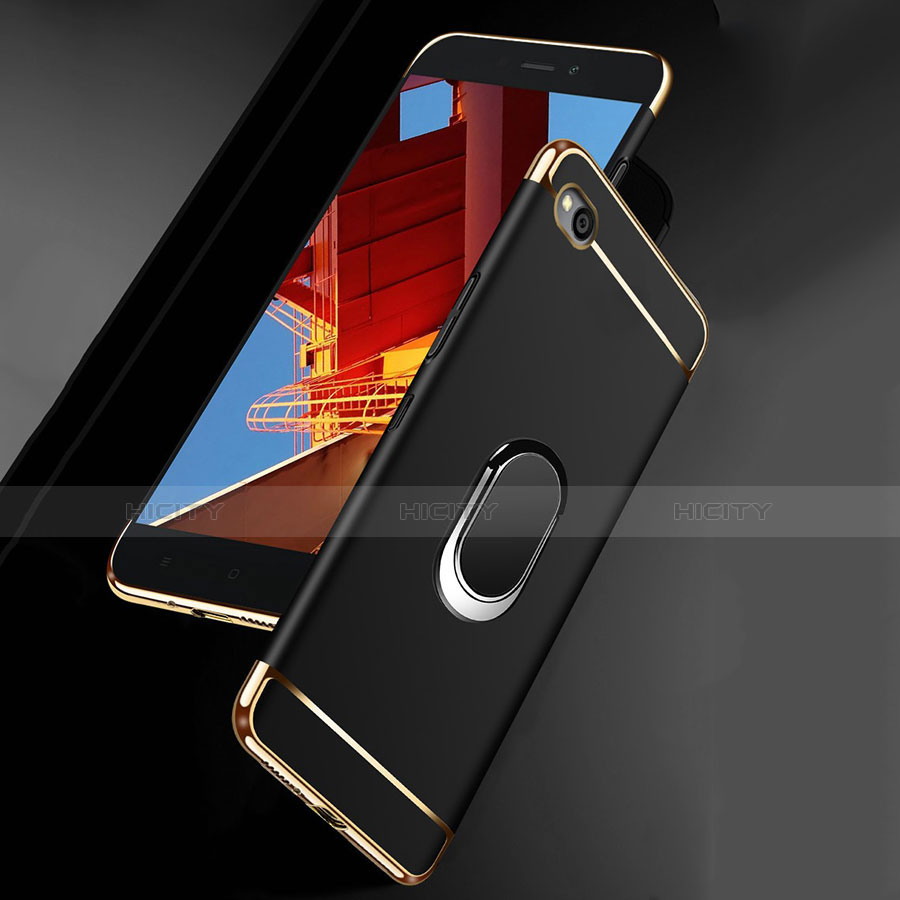 Coque Bumper Luxe Metal et Plastique Etui Housse avec Support Bague Anneau A01 pour Xiaomi Redmi Go Plus