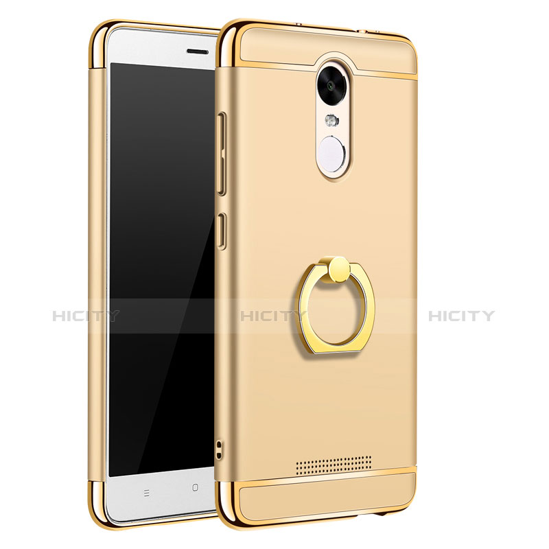 Coque Bumper Luxe Metal et Plastique Etui Housse avec Support Bague Anneau A01 pour Xiaomi Redmi Note 3 MediaTek Or Plus