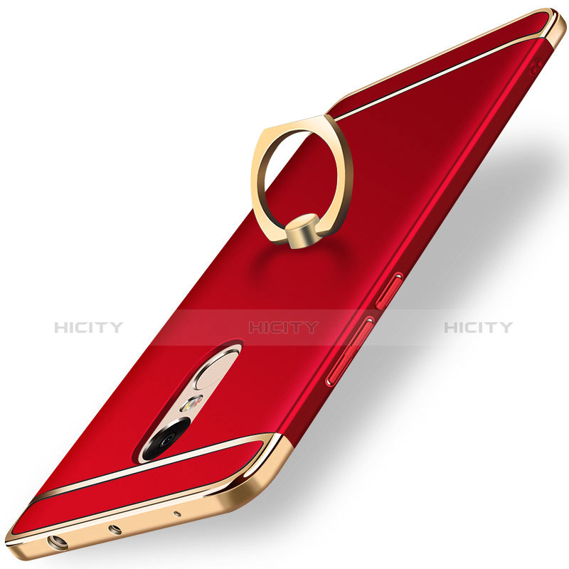 Coque Bumper Luxe Metal et Plastique Etui Housse avec Support Bague Anneau A01 pour Xiaomi Redmi Note 4 Rouge Plus