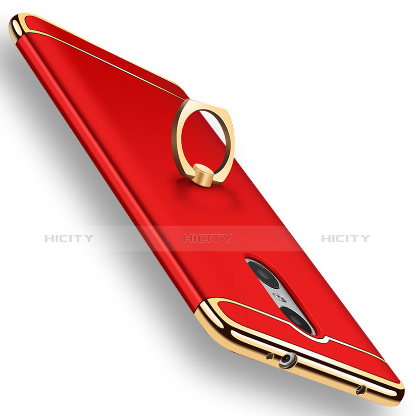 Coque Bumper Luxe Metal et Plastique Etui Housse avec Support Bague Anneau A01 pour Xiaomi Redmi Pro Rouge Plus