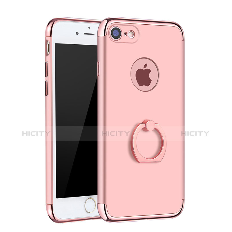 Coque Bumper Luxe Metal et Plastique Etui Housse avec Support Bague Anneau A02 pour Apple iPhone 8 Or Rose Plus