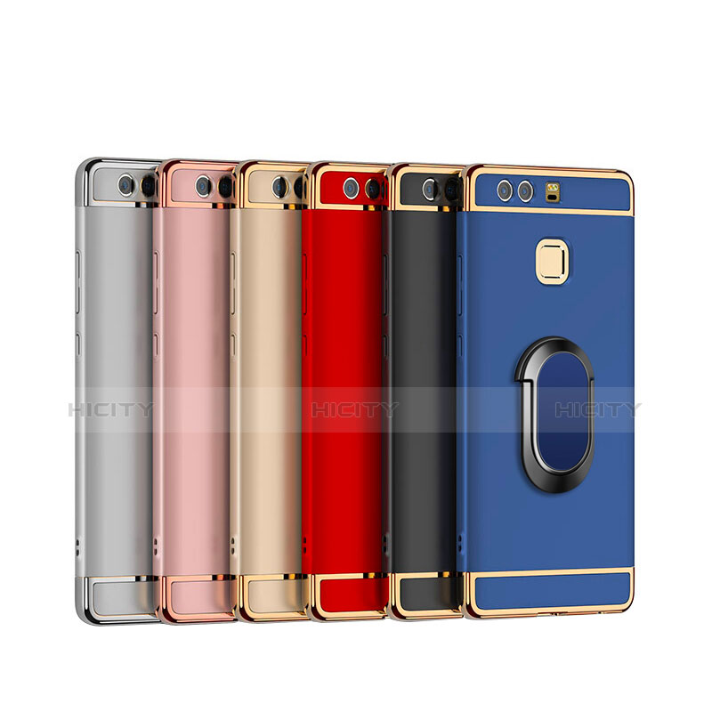 Coque Bumper Luxe Metal et Plastique Etui Housse avec Support Bague Anneau A02 pour Huawei P9 Plus Plus