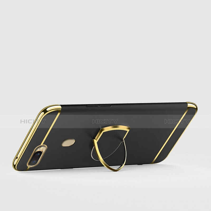 Coque Bumper Luxe Metal et Plastique Etui Housse avec Support Bague Anneau A02 pour Oppo A7 Plus