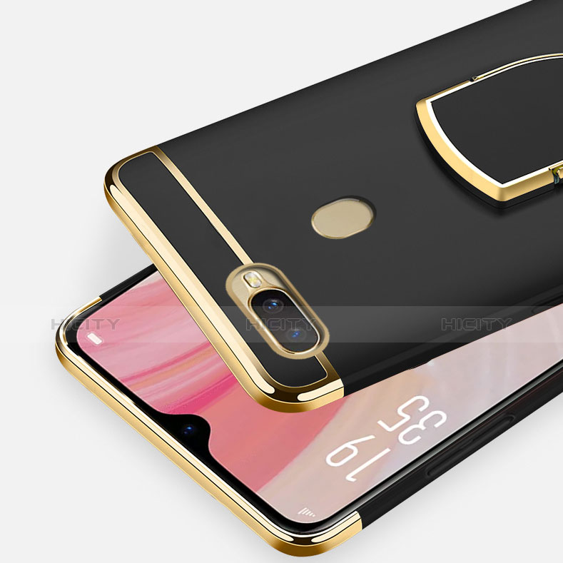 Coque Bumper Luxe Metal et Plastique Etui Housse avec Support Bague Anneau A02 pour Oppo AX7 Plus