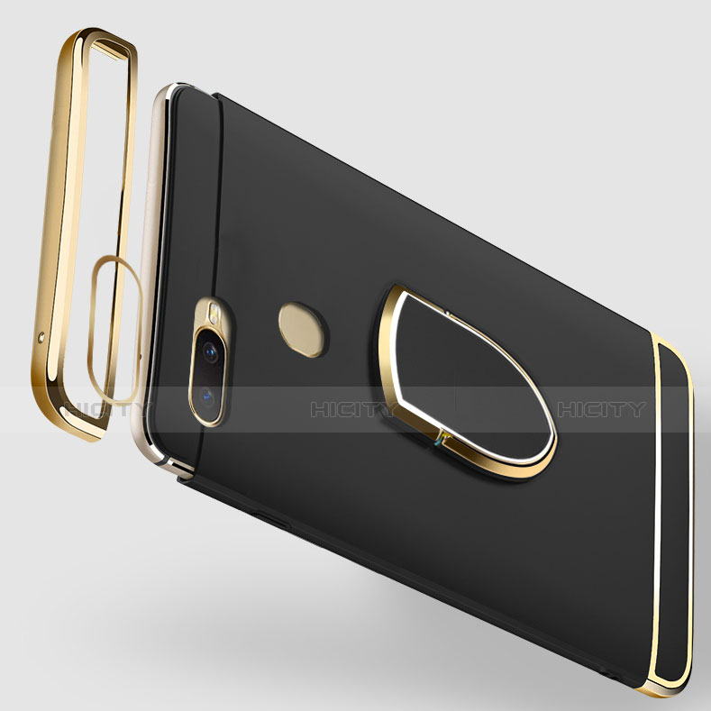 Coque Bumper Luxe Metal et Plastique Etui Housse avec Support Bague Anneau A02 pour Oppo AX7 Plus