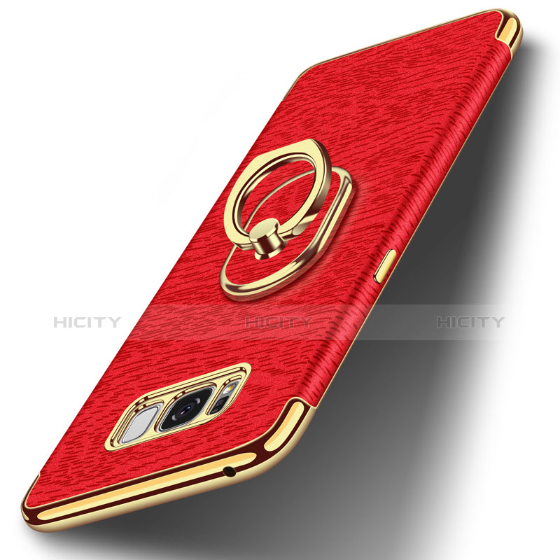 Coque Bumper Luxe Metal et Plastique Etui Housse avec Support Bague Anneau A02 pour Samsung Galaxy S8 Plus Rouge Plus