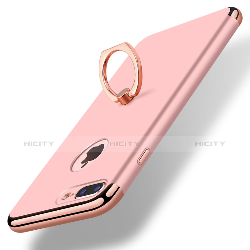 Coque Bumper Luxe Metal et Plastique Etui Housse avec Support Bague Anneau A07 pour Apple iPhone 7 Plus Or Rose Plus