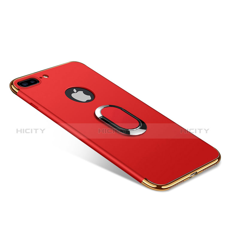 Coque Bumper Luxe Metal et Plastique Etui Housse avec Support Bague Anneau A08 pour Apple iPhone 7 Plus Rouge Plus