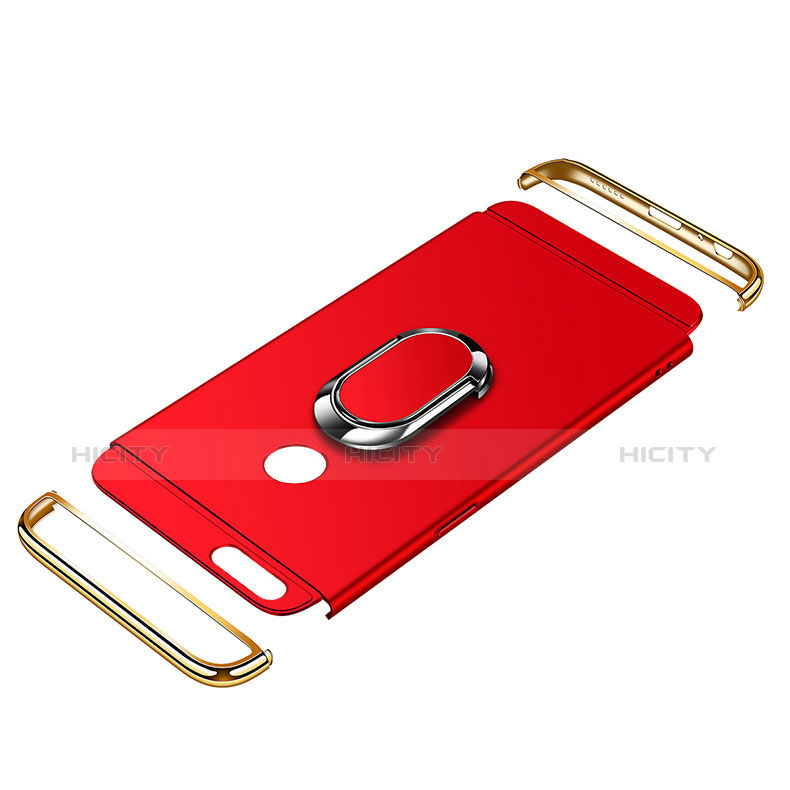 Coque Bumper Luxe Metal et Plastique Etui Housse avec Support Bague Anneau et Laniere pour Huawei Honor 7X Plus