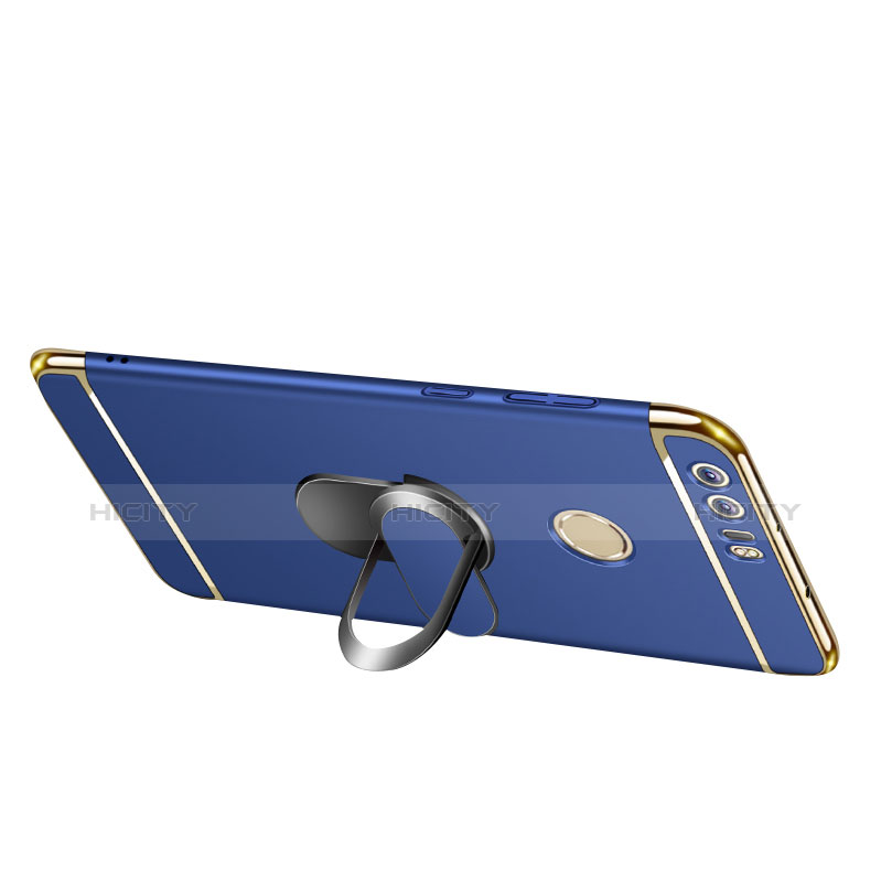 Coque Bumper Luxe Metal et Plastique Etui Housse avec Support Bague Anneau et Laniere pour Huawei Honor 8 Plus