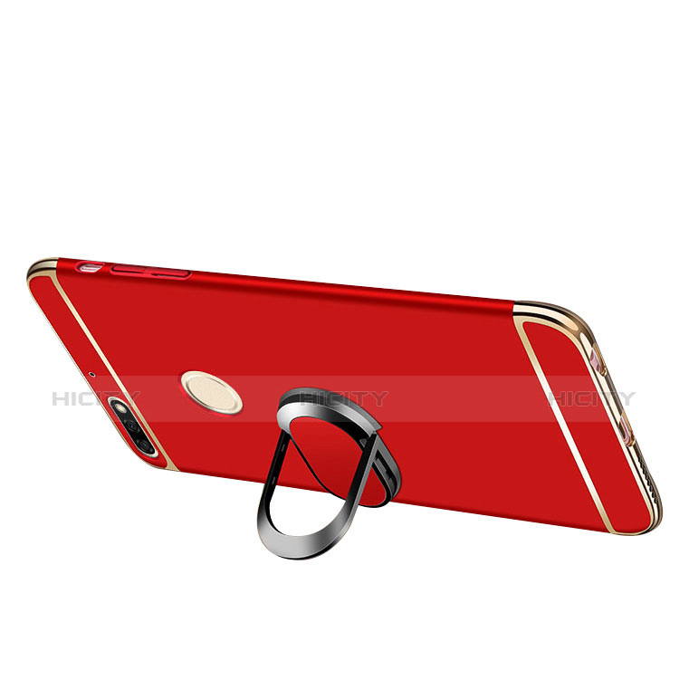 Coque Bumper Luxe Metal et Plastique Etui Housse avec Support Bague Anneau et Laniere pour Huawei Y7 (2018) Plus