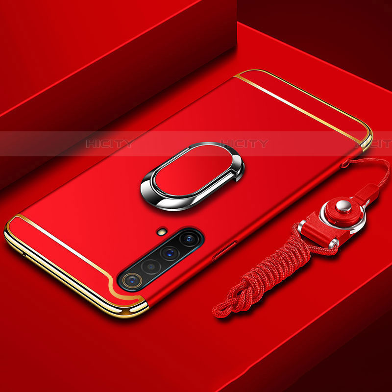 Coque Bumper Luxe Metal et Plastique Etui Housse avec Support Bague Anneau et Laniere pour Realme X50 5G Plus