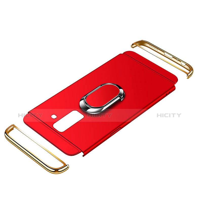 Coque Bumper Luxe Metal et Plastique Etui Housse avec Support Bague Anneau et Laniere pour Samsung Galaxy A9 Star Lite Plus