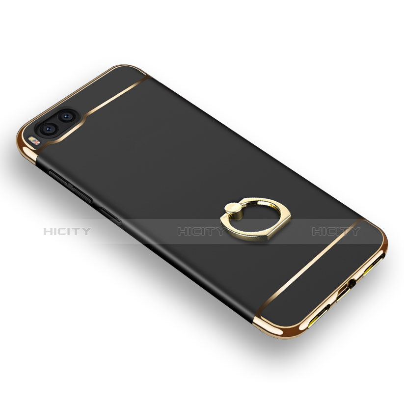 Coque Bumper Luxe Metal et Plastique Etui Housse avec Support Bague Anneau et Laniere pour Xiaomi Mi Note 3 Noir Plus