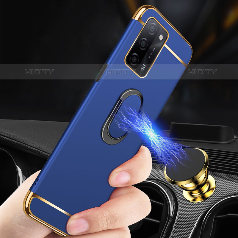 Coque Bumper Luxe Metal et Plastique Etui Housse avec Support Bague Anneau P01 pour Oppo A53s 5G Plus