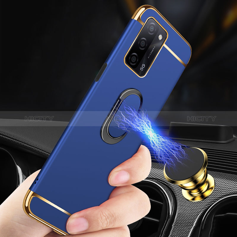 Coque Bumper Luxe Metal et Plastique Etui Housse avec Support Bague Anneau P01 pour Oppo A56 5G Plus