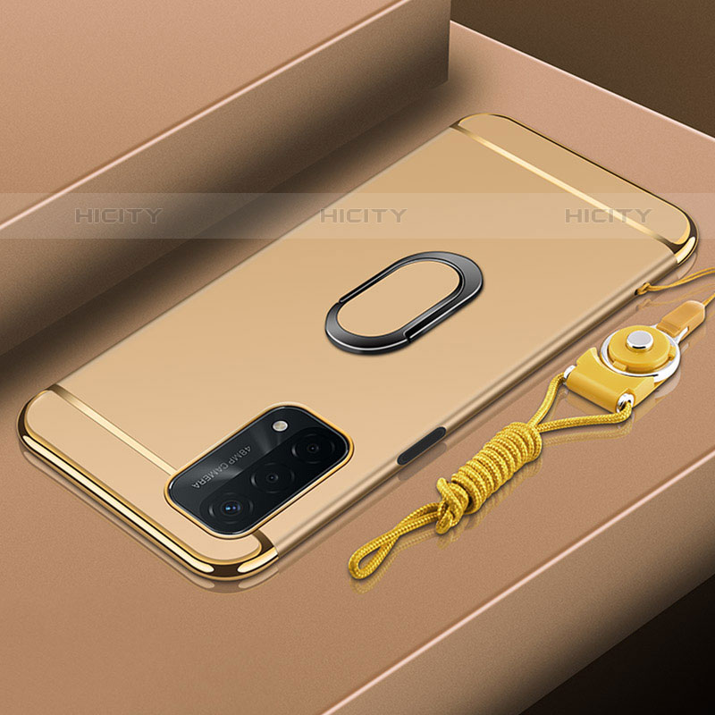 Coque Bumper Luxe Metal et Plastique Etui Housse avec Support Bague Anneau P01 pour Oppo A93 5G Plus