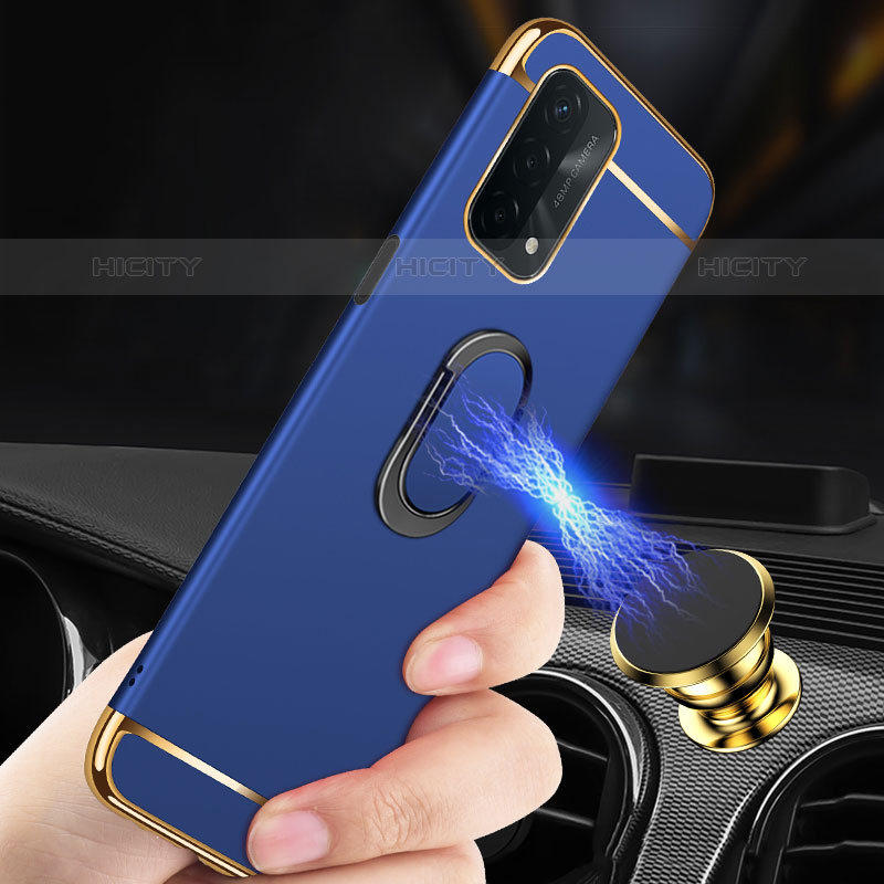 Coque Bumper Luxe Metal et Plastique Etui Housse avec Support Bague Anneau P01 pour Oppo A93 5G Plus