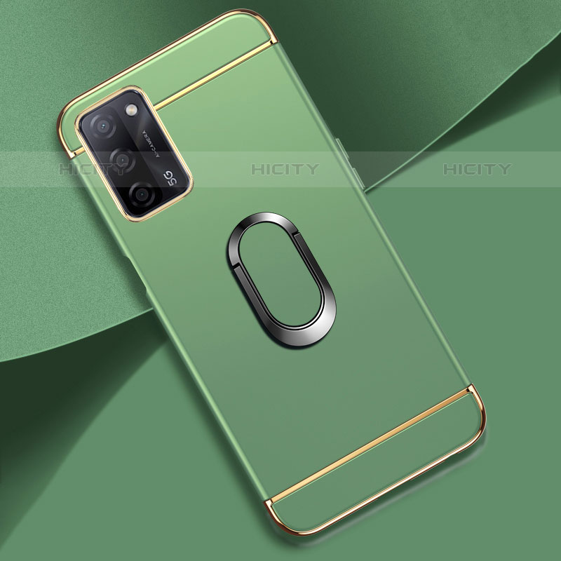 Coque Bumper Luxe Metal et Plastique Etui Housse avec Support Bague Anneau P02 pour Oppo A53s 5G Pastel Vert Plus