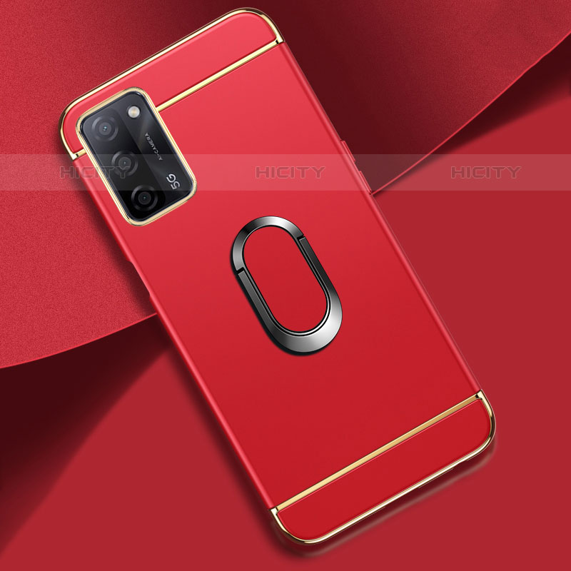 Coque Bumper Luxe Metal et Plastique Etui Housse avec Support Bague Anneau P02 pour Oppo A53s 5G Rouge Plus