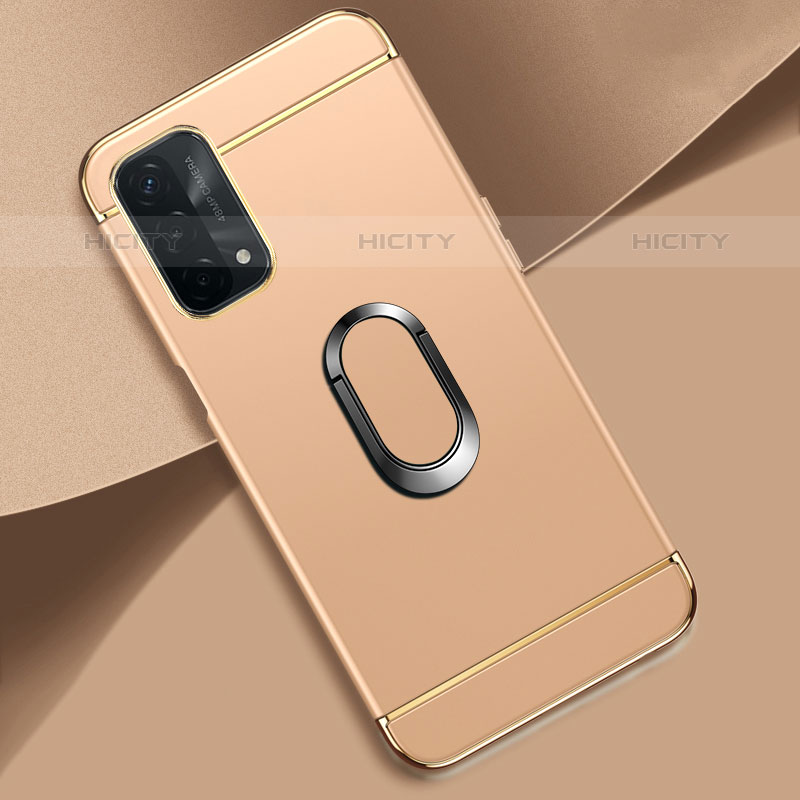 Coque Bumper Luxe Metal et Plastique Etui Housse avec Support Bague Anneau P02 pour Oppo A93 5G Or Plus