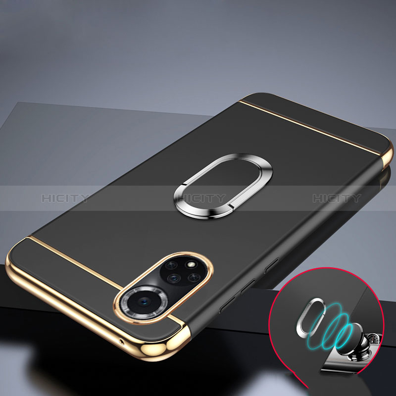 Coque Bumper Luxe Metal et Plastique Etui Housse avec Support Bague Anneau pour Huawei Honor 50 5G Plus