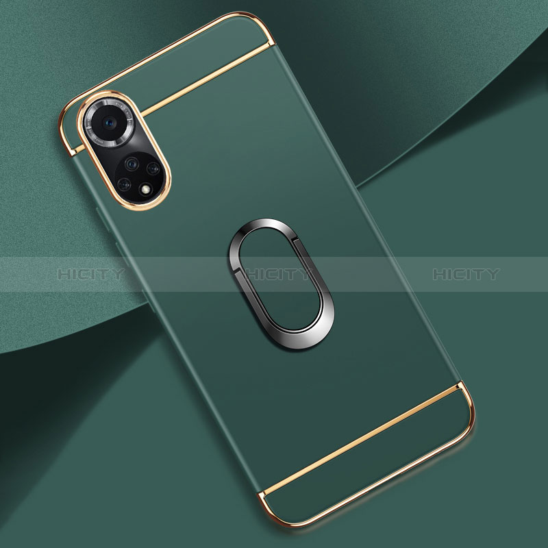 Coque Bumper Luxe Metal et Plastique Etui Housse avec Support Bague Anneau pour Huawei Honor 50 Pro 5G Vert Nuit Plus