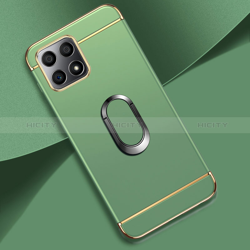 Coque Bumper Luxe Metal et Plastique Etui Housse avec Support Bague Anneau pour Huawei Honor X30i Pastel Vert Plus