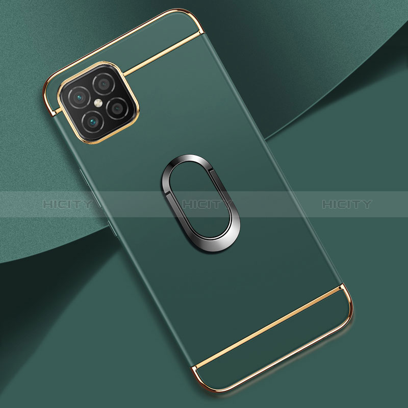 Coque Bumper Luxe Metal et Plastique Etui Housse avec Support Bague Anneau pour Huawei Nova 8 SE 4G Vert Nuit Plus