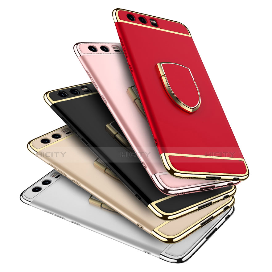 Coque Bumper Luxe Metal et Plastique Etui Housse avec Support Bague Anneau pour Huawei P10 Plus