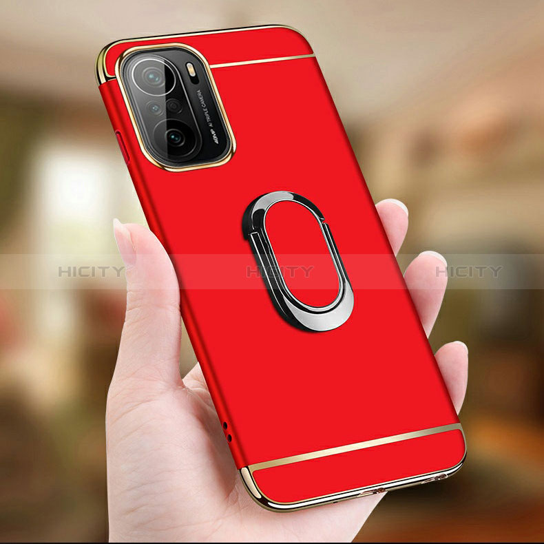 Coque Bumper Luxe Metal et Plastique Etui Housse avec Support Bague Anneau pour Xiaomi Mi 11i 5G Plus