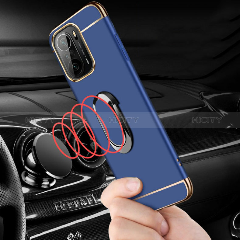 Coque Bumper Luxe Metal et Plastique Etui Housse avec Support Bague Anneau pour Xiaomi Mi 11i 5G Plus