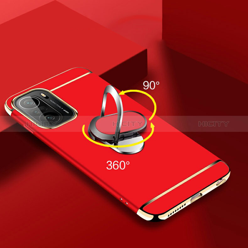 Coque Bumper Luxe Metal et Plastique Etui Housse avec Support Bague Anneau pour Xiaomi Mi 11X Pro 5G Plus