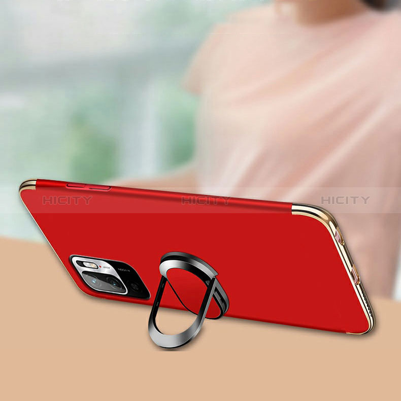 Coque Bumper Luxe Metal et Plastique Etui Housse avec Support Bague Anneau pour Xiaomi POCO M3 Pro 5G Plus