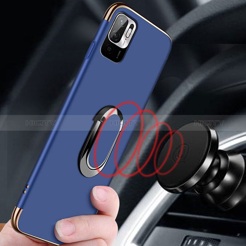 Coque Bumper Luxe Metal et Plastique Etui Housse avec Support Bague Anneau pour Xiaomi POCO M3 Pro 5G Plus